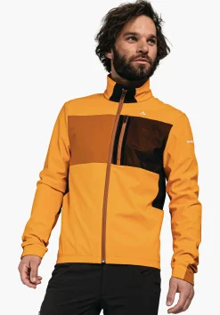 MEN SCHÖFFEL Bike<Bike softshell jacket in a material mix orange