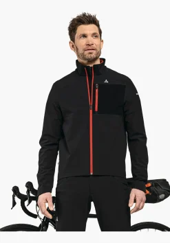 MEN SCHÖFFEL Bike<Bike softshell jacket in a material mix orange