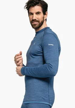 MEN SCHÖFFEL Skiing<Body temperature regulating Merino shirt blue
