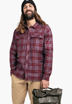 MEN SCHÖFFEL Travel/Leisure<Casual shirt made of Tencel material mix red