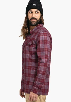 MEN SCHÖFFEL Travel/Leisure<Casual shirt made of Tencel material mix red