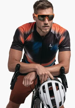 MEN SCHÖFFEL Bike<Functional bike jersey with top features orange