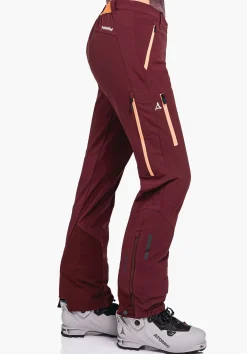 WOMEN SCHÖFFEL Ski Tour|Mountaineering|Pants Long<GORE-TEX® softshell ski touring pants red
