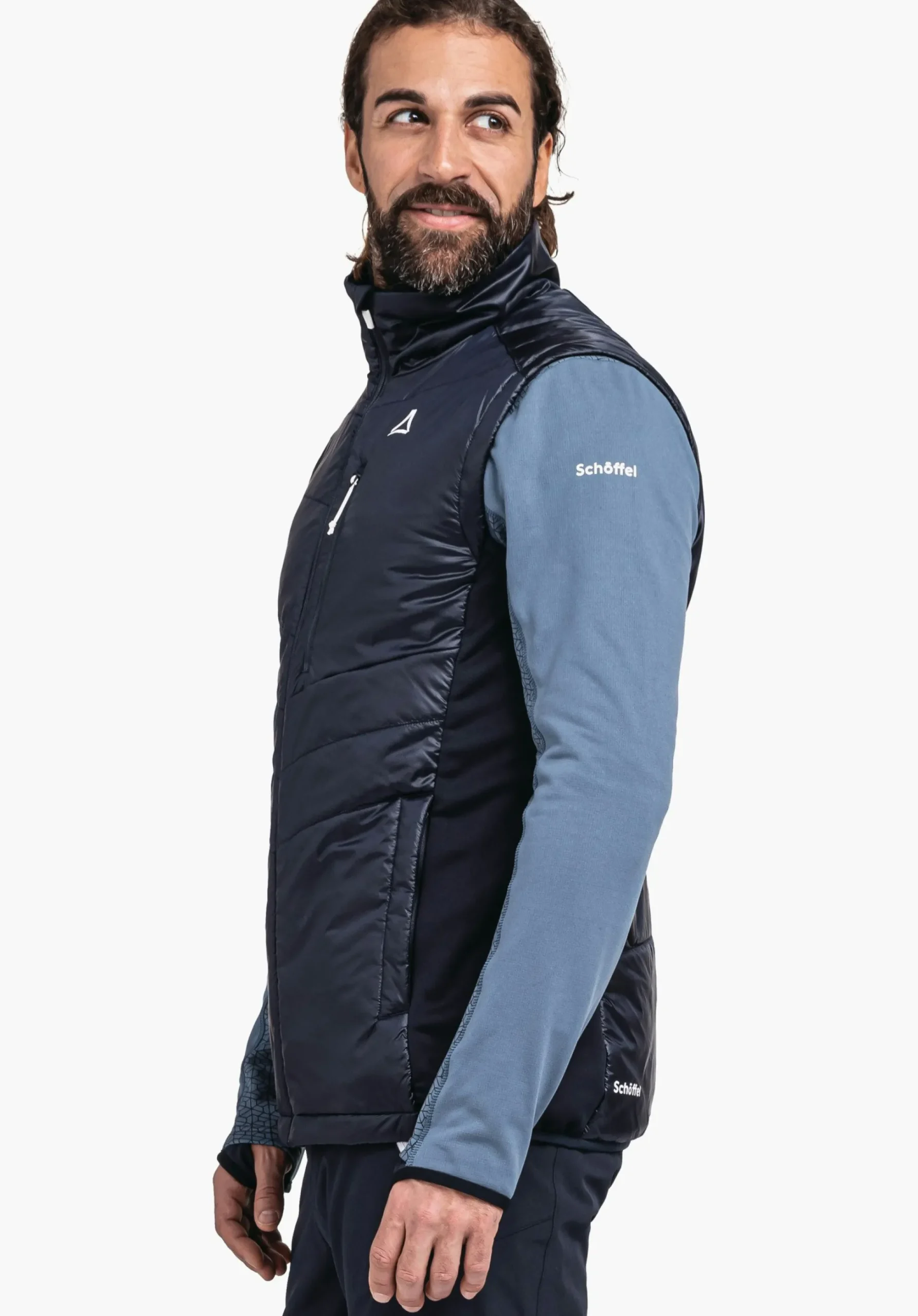 MEN SCHÖFFEL Trek & Hike<Hybrid vest with recycled padding blue