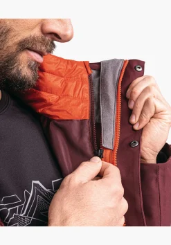 MEN SCHÖFFEL Trek & Hike|Double Jackets<3in1 hiking jacket with thermal inner red