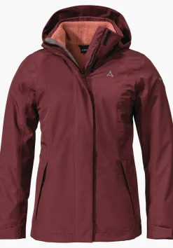 WOMEN SCHÖFFEL Trek & Hike|Double Jackets<3in1 hiking jacket with zip-out fleece red