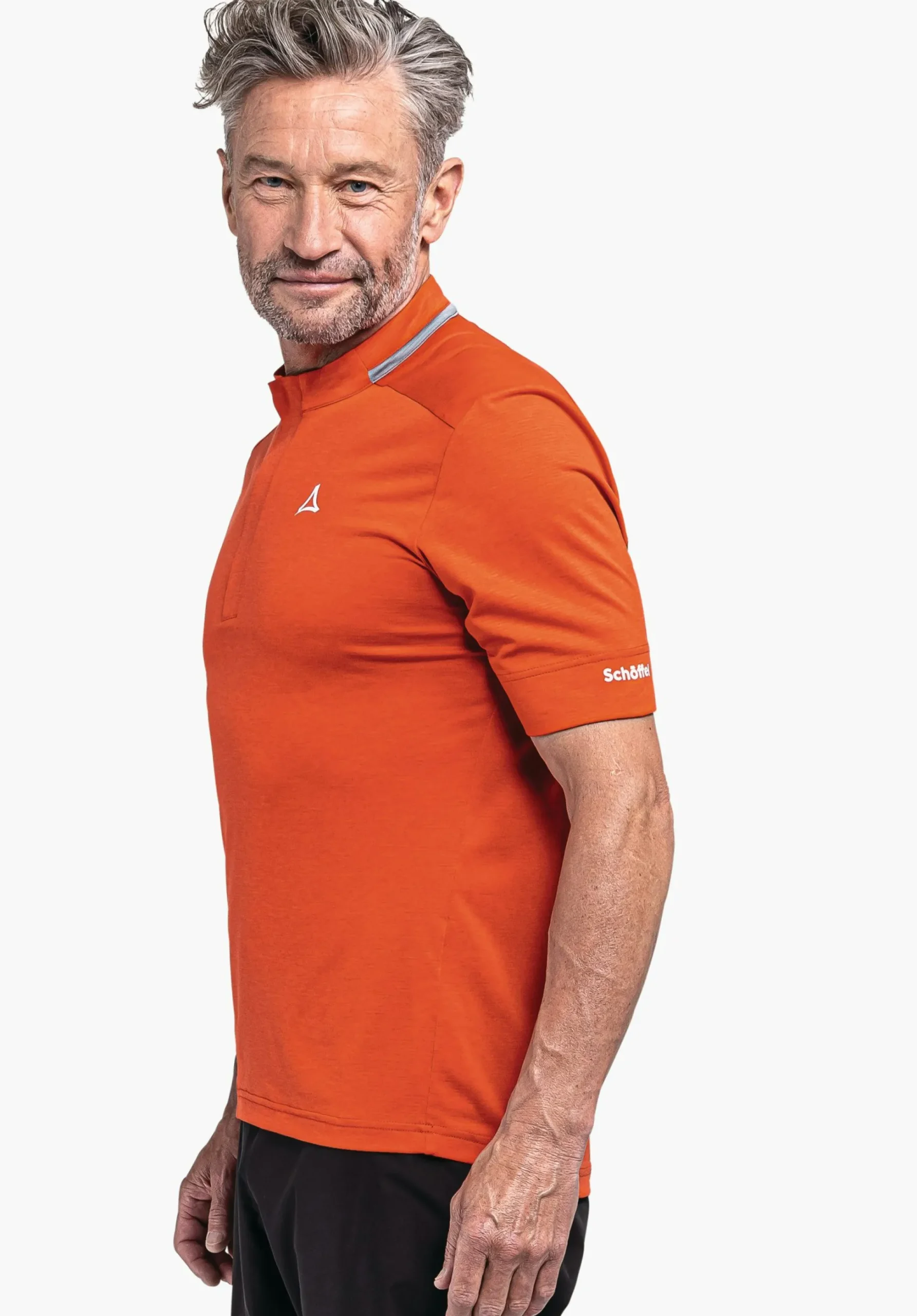 MEN SCHÖFFEL Bike<Lightweight bike shirt with half zip orange