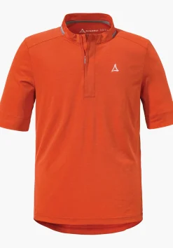 MEN SCHÖFFEL Bike<Lightweight bike shirt with half zip orange