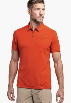 MEN SCHÖFFEL <Quick drying polo shirt orange