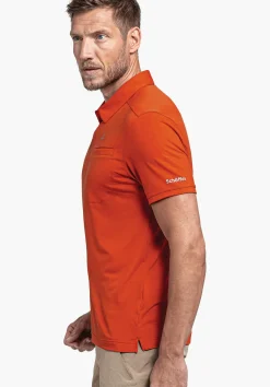 MEN SCHÖFFEL <Quick drying polo shirt orange