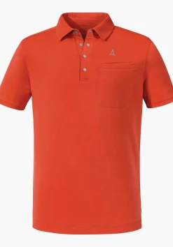 MEN SCHÖFFEL <Quick drying polo shirt orange