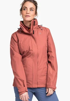 WOMEN SCHÖFFEL Trek & Hike|Outdoor Jackets<Robust, wind- and waterproof rain jacket red