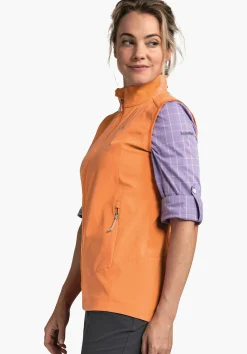 WOMEN SCHÖFFEL <Softshell vest in purist design orange