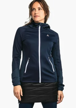 WOMEN SCHÖFFEL <Sporty fleece hoody in material mix red