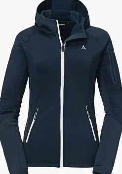 WOMEN SCHÖFFEL <Sporty fleece hoody in material mix red