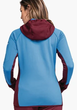 WOMEN SCHÖFFEL Trek & Hike<Sporty fleece hoody in material mix red