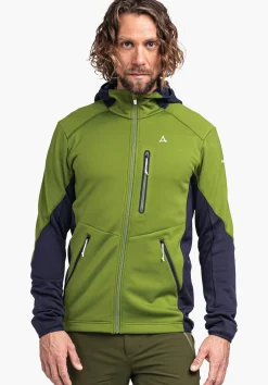 MEN SCHÖFFEL Trek & Hike<Sporty fleece hoody in material mix orange