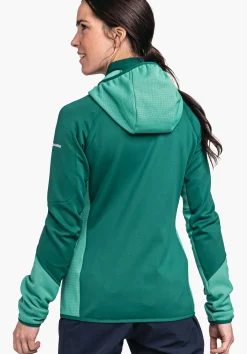 WOMEN SCHÖFFEL Trek & Hike<Sporty fleece hoody in material mix red
