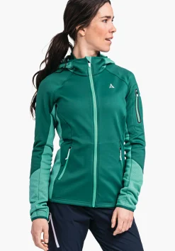 WOMEN SCHÖFFEL Trek & Hike<Sporty fleece hoody in material mix red