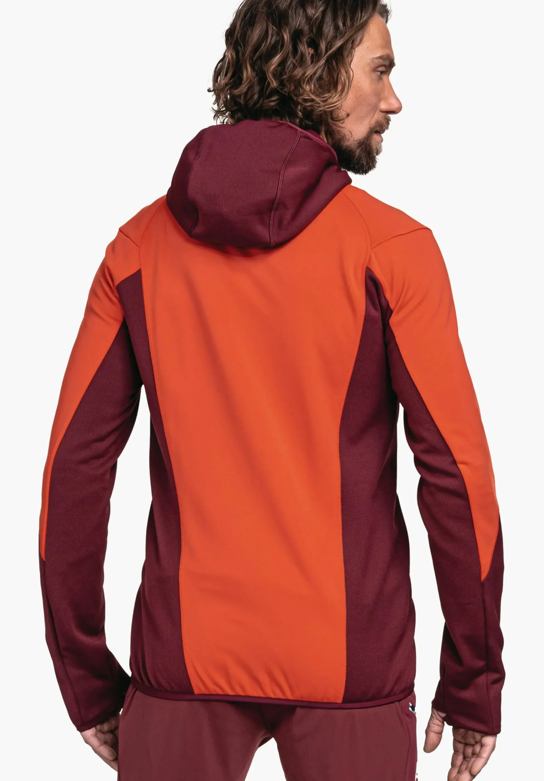 MEN SCHÖFFEL Trek & Hike<Sporty fleece hoody in material mix orange