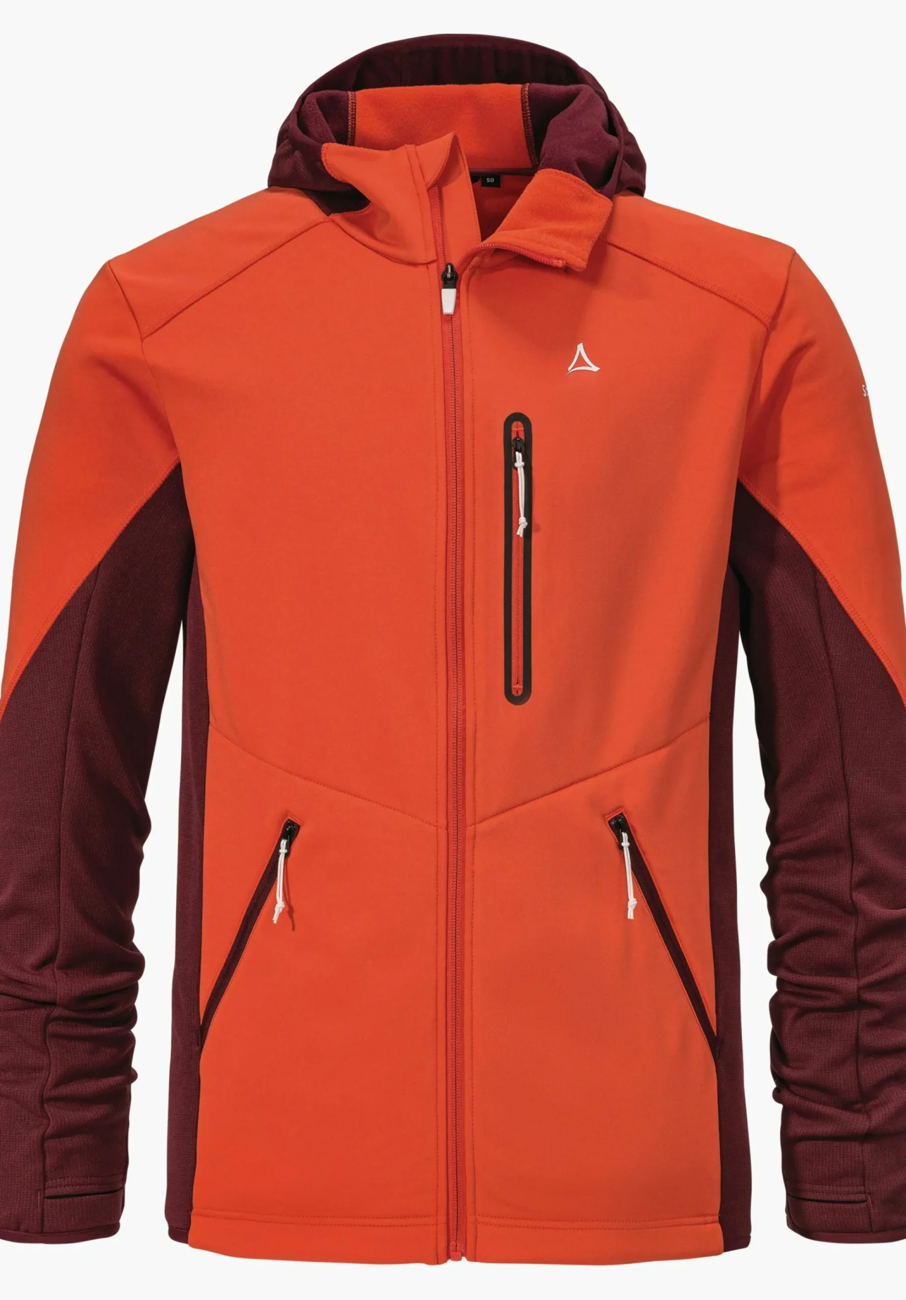 MEN SCHÖFFEL Trek & Hike<Sporty fleece hoody in material mix orange