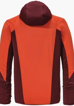 MEN SCHÖFFEL Trek & Hike<Sporty fleece hoody in material mix orange