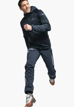 MEN SCHÖFFEL Trek & Hike<Sporty fleece hoody in material mix orange