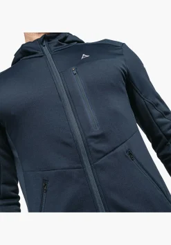 MEN SCHÖFFEL Trek & Hike<Sporty fleece hoody in material mix orange