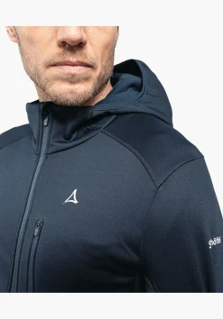 MEN SCHÖFFEL Trek & Hike<Sporty fleece hoody in material mix orange