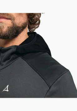 MEN SCHÖFFEL Trek & Hike<Sporty fleece hoody in material mix orange