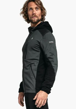 MEN SCHÖFFEL Trek & Hike<Sporty fleece hoody in material mix orange