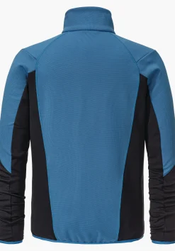 MEN SCHÖFFEL Trek & Hike<Sporty fleece jacket in material mix blue