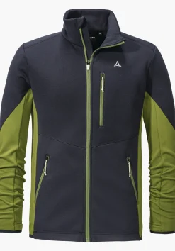 MEN SCHÖFFEL Trek & Hike<Sporty fleece jacket in material mix blue