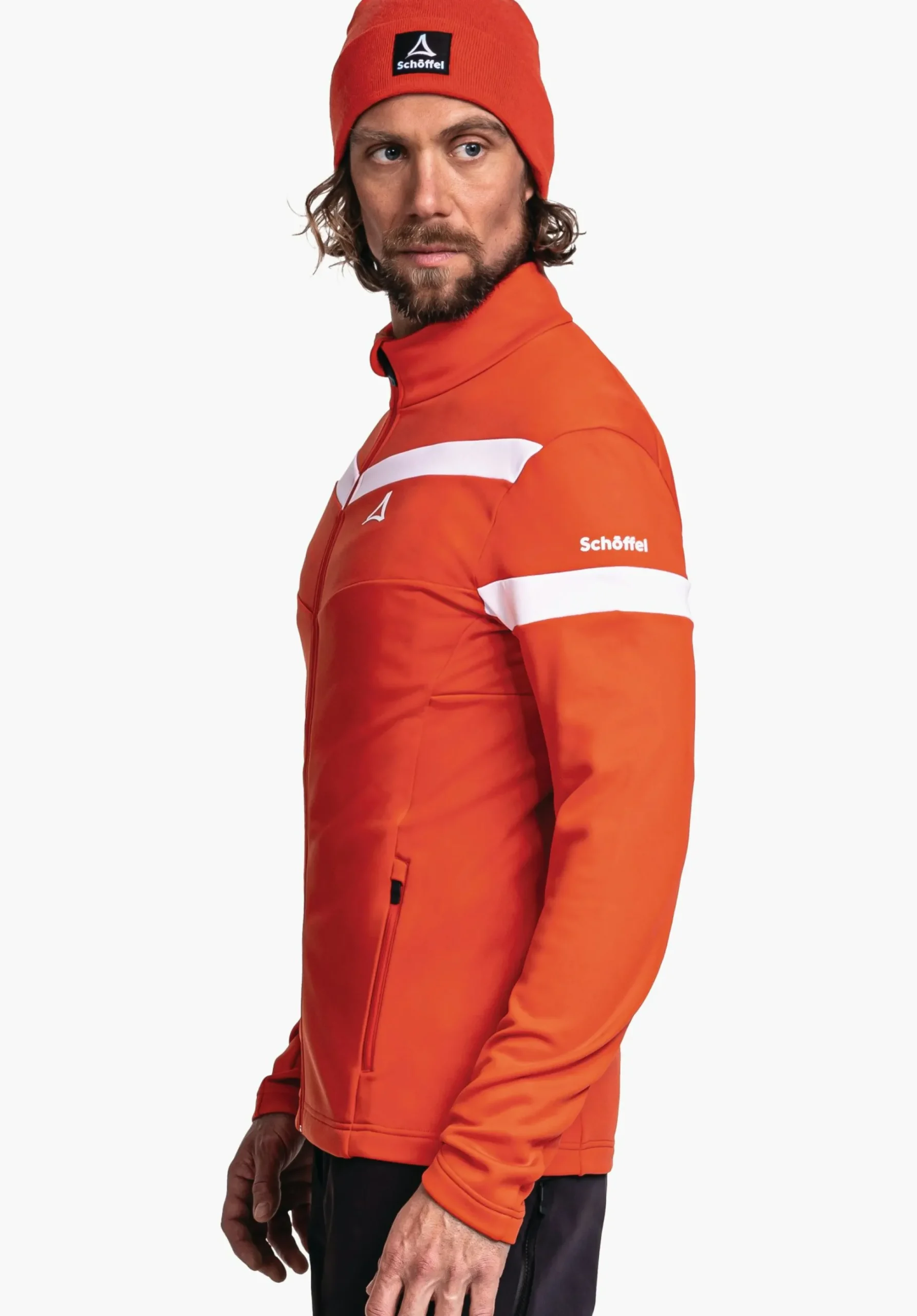 MEN SCHÖFFEL Skiing<Sporty recycled fleece jacket orange