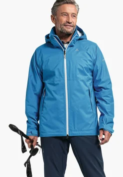 MEN SCHÖFFEL Trek & Hike|Outdoor Jackets<Stretchy rain jacket with pack-away bag orange