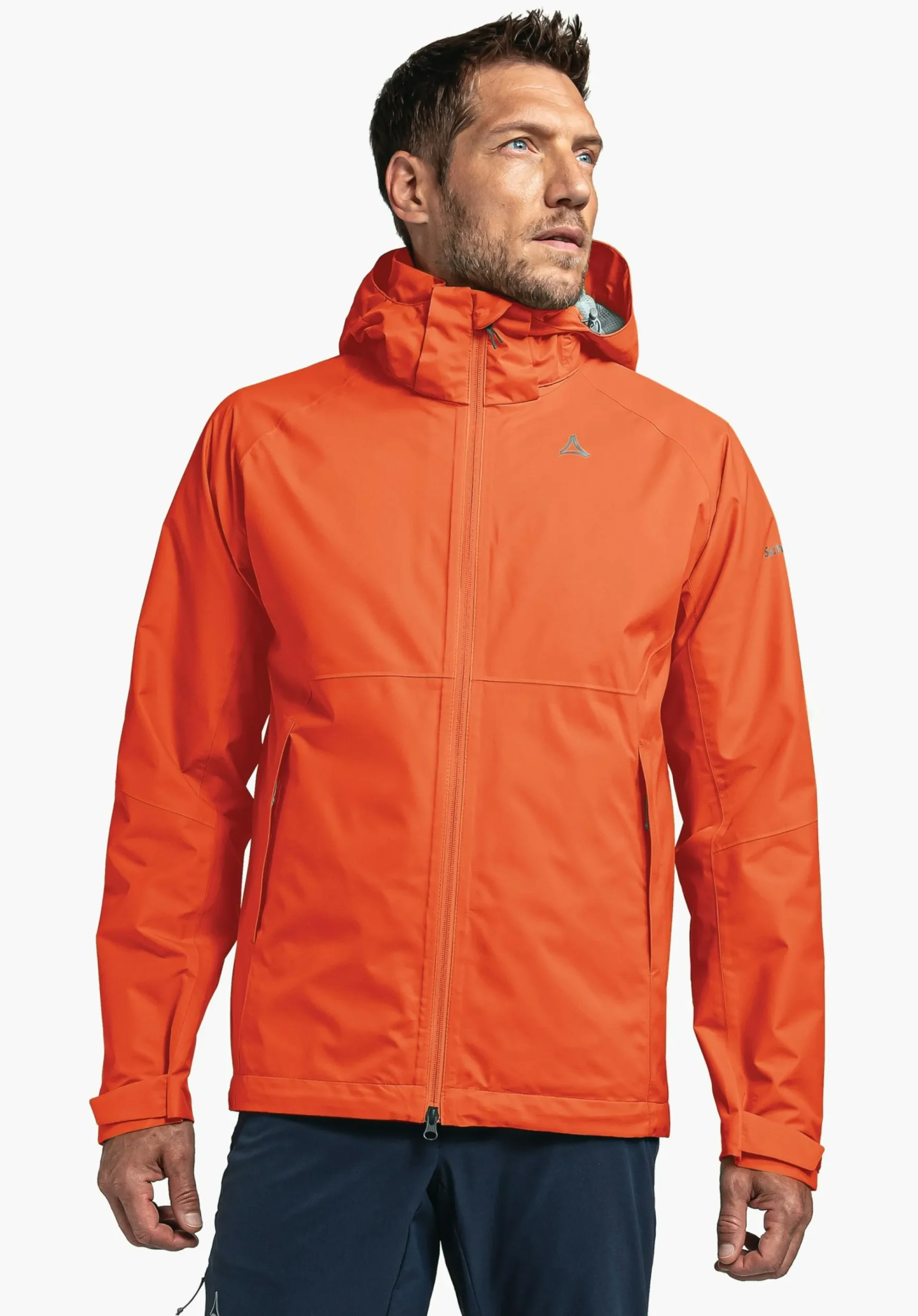 MEN SCHÖFFEL Trek & Hike|Outdoor Jackets<Stretchy rain jacket with pack-away bag orange