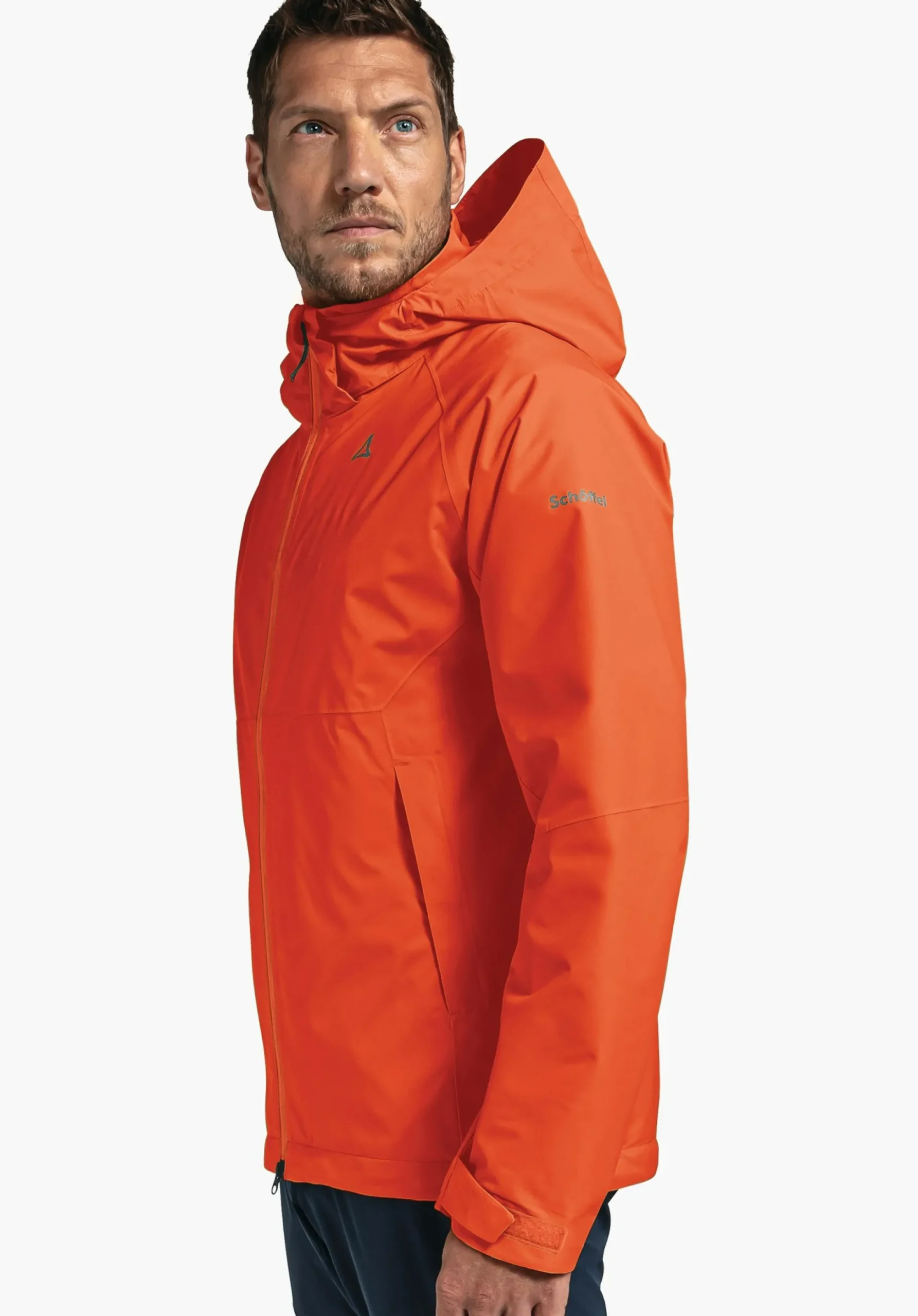 MEN SCHÖFFEL Trek & Hike|Outdoor Jackets<Stretchy rain jacket with pack-away bag orange