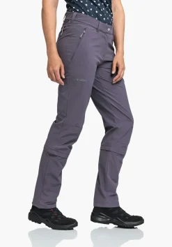 WOMEN SCHÖFFEL Trek & Hike|Pants Zip Off<Strong hiking pants with zip-off function purple