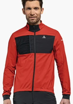 MEN SCHÖFFEL Bike<Technical bike fleece in material mix rot