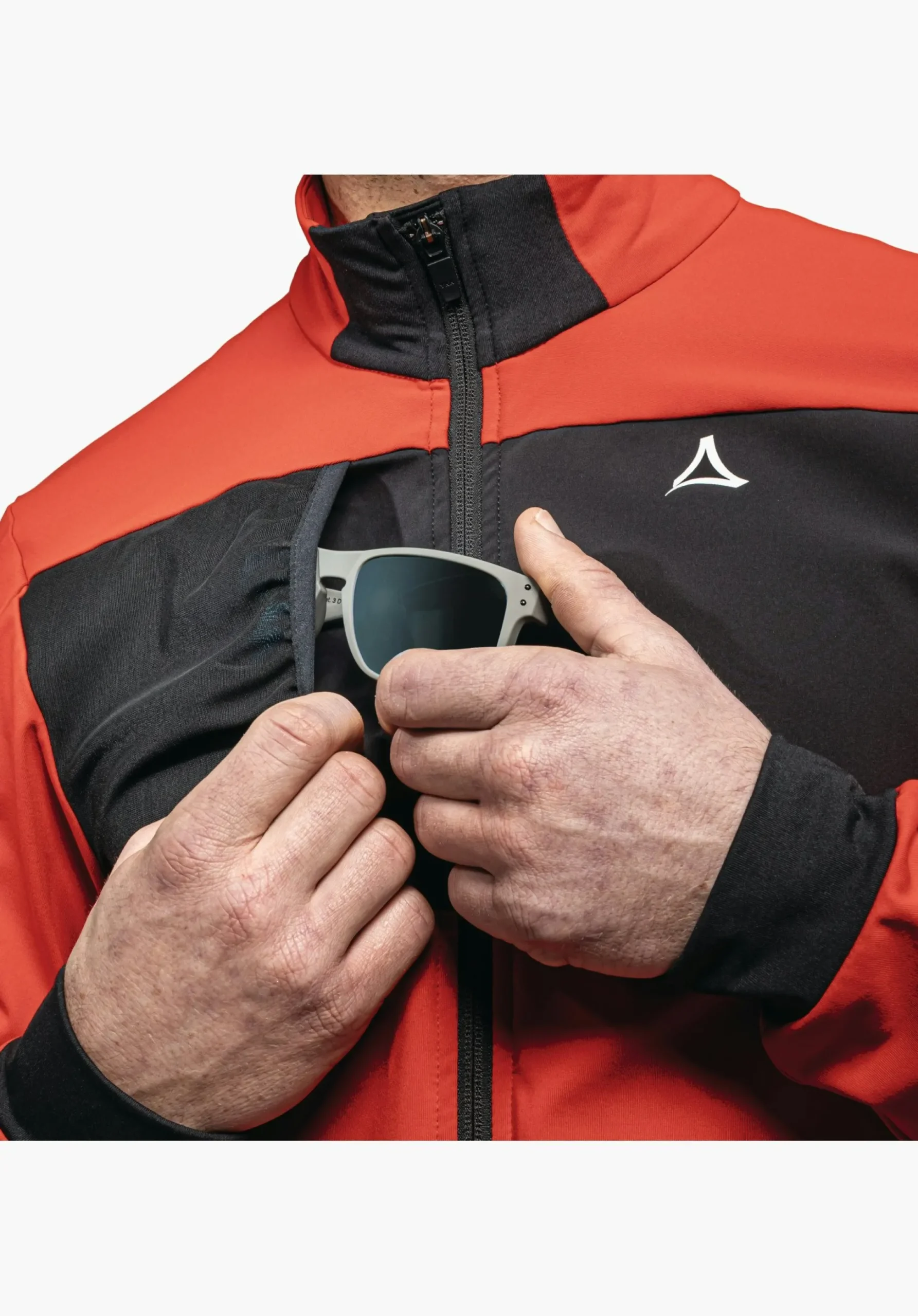 MEN SCHÖFFEL Bike<Technical bike fleece in material mix rot