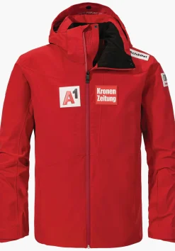 MEN SCHÖFFEL Skiing<Technical hardshell jacket with ÖSV style red