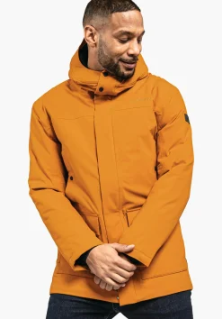 MEN SCHÖFFEL Parka / Coat|Travel/Leisure<Urban winter parka for wet and cold days orange