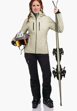 WOMEN SCHÖFFEL Skiing<Warm ski jacket with down covering the whole area beige