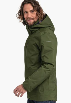 MEN SCHÖFFEL Travel/Leisure|Double Jackets<Waterproof and fashionable 3in1 parka green